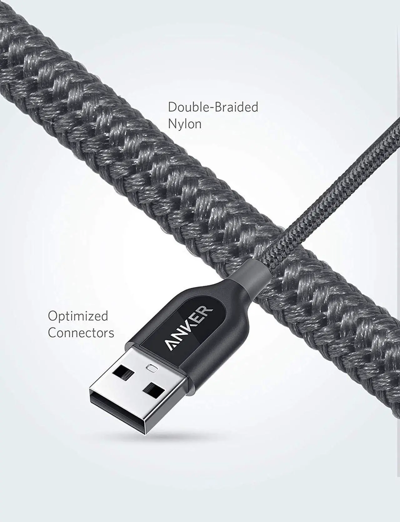 Alt view image 6 of 7 - Anker [2-Pack 6ft] Powerline+ USB-C to USB-A, Double-Braided Nylon Fast Charging Cable, for Samsung Galaxy S10/ S9 / S9+ / S8 / S8+, MacBook and More