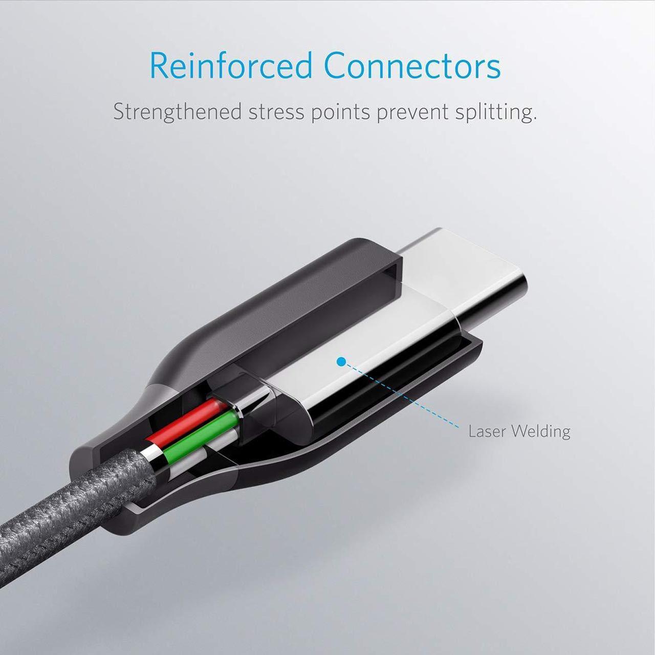 Alt view image 5 of 7 - Anker Powerline+ USB C to USB C Cable (6 ft), Power Delivery PD Charging for Apple MacBook, Huawei Matebook, iPad Pro 2018, Chromebook, Pixel, Switch, and More Type-C Devices/Laptops