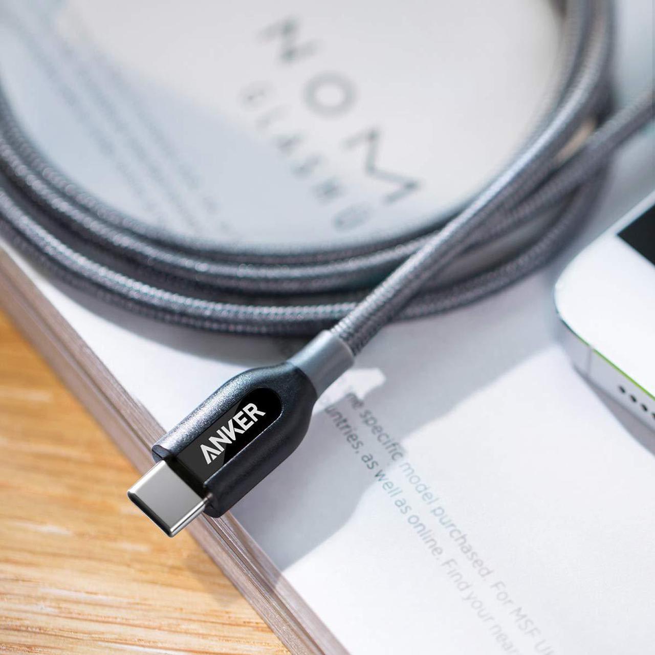 Alt view image 7 of 7 - Anker Powerline+ USB C to USB C Cable (6 ft), Power Delivery PD Charging for Apple MacBook, Huawei Matebook, iPad Pro 2018, Chromebook, Pixel, Switch, and More Type-C Devices/Laptops