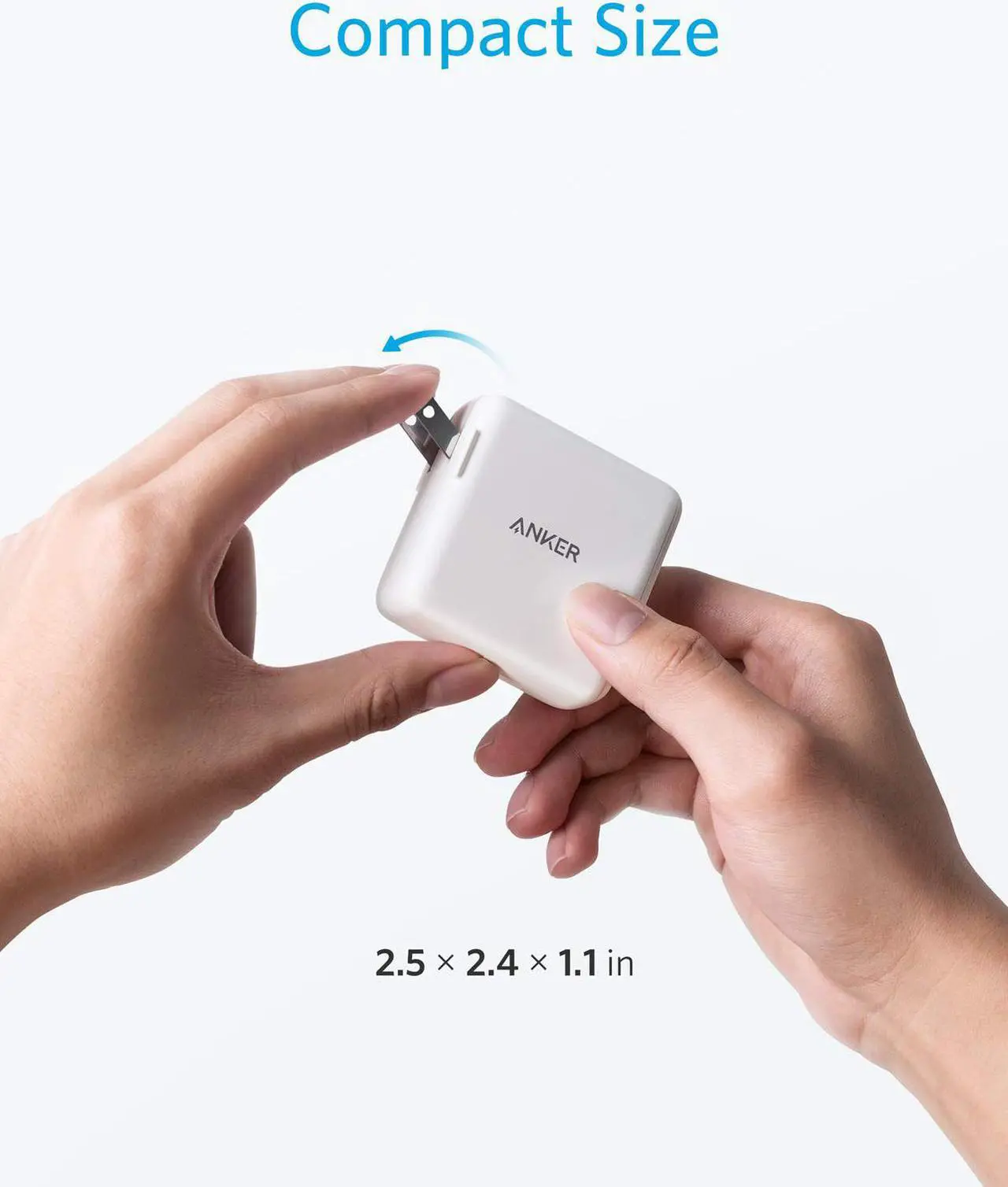 Alt view image 4 of 6 - USB C Charger, Anker 32W 2 Port Charger with 20W USB C Power Adapter, PowerPort PD 2 with Foldable Plug for iPad/iPad Mini, for iPhone 13/13 Mini/13 Pro/13 Pro Max/12/11, Pixel, Galaxy, and More
