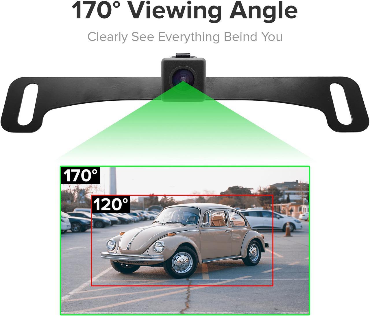 Alt view image 3 of 7 - Master Tailgaters OEM Rear View Mirror with 4.3” LCD Screen and Waterproof 170° Backup Camera Kit