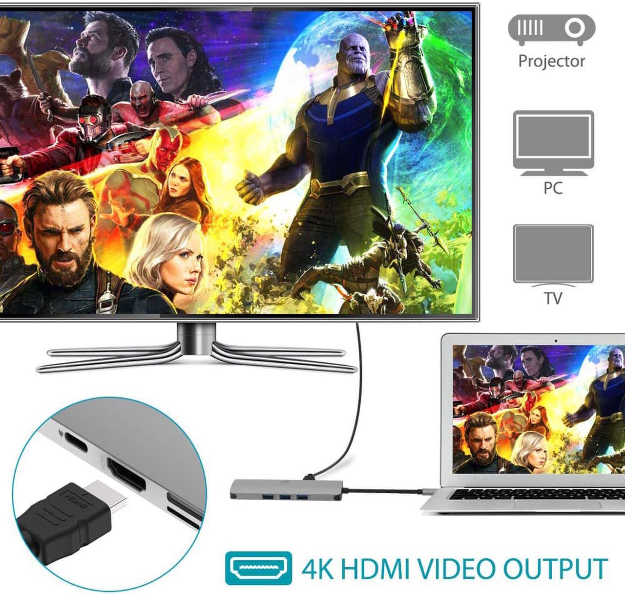 Alt view image 7 of 7 - USB C HUB, USB C Docking Adapter,9 in 1 USB Type C Adaptor With 4K HDMI,3 USB 3.0 Ports,SD TF Card Reader,60W Power Delivery, Audio/Mic Compatible For MacBook Other Type C Laptop and Some Mobile Phone