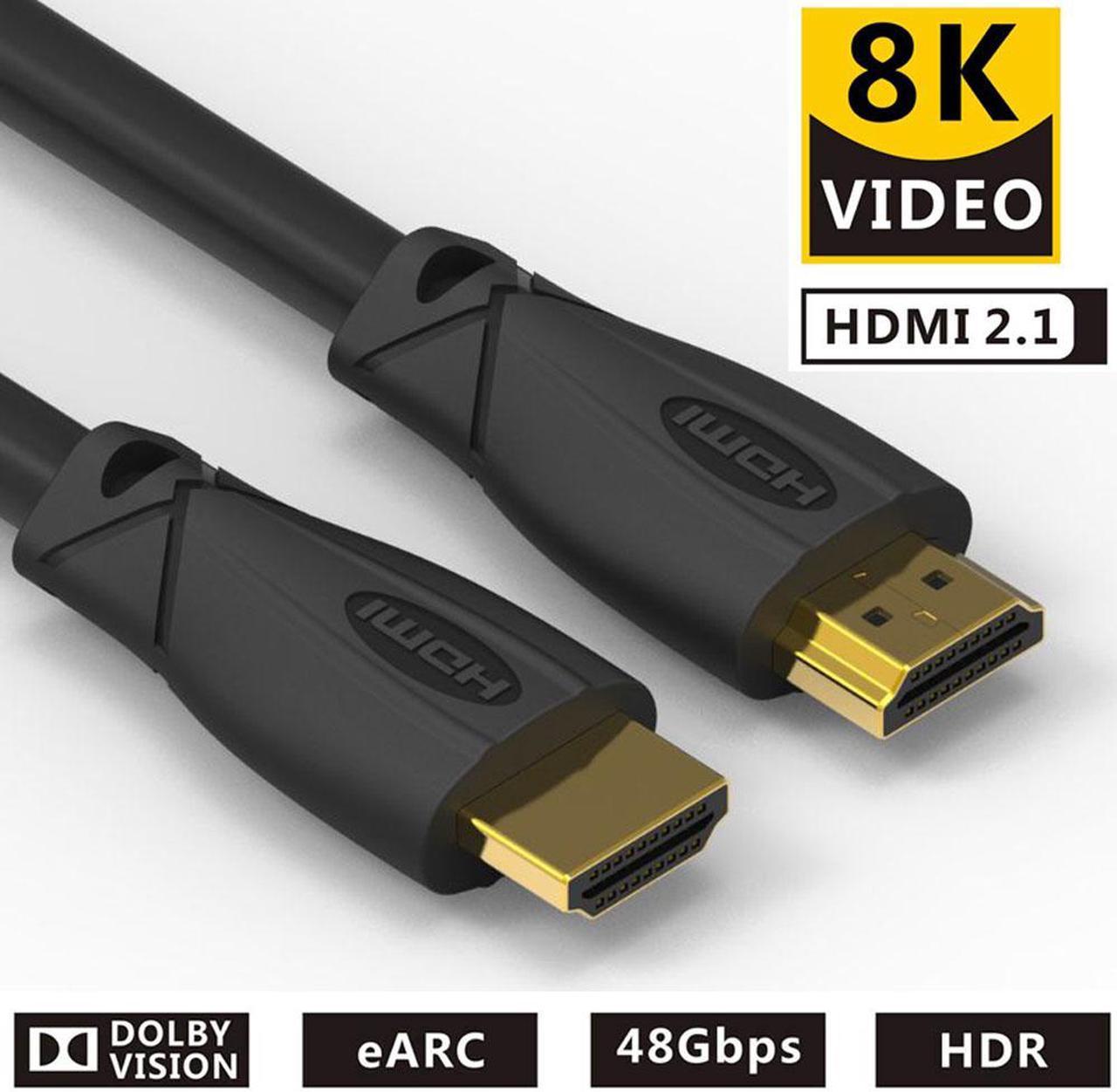 LUOM 8K HDMI 2.1 Braided Cable,  Supports 48Gbps Ultra High Speed, 8K@60Hz,4K@120Hz Dynamic HDR & Dolby Atmos Compatible with Apple TV, Nintendo Switch, Roku, Xbox - 3.3Feet/1Meter