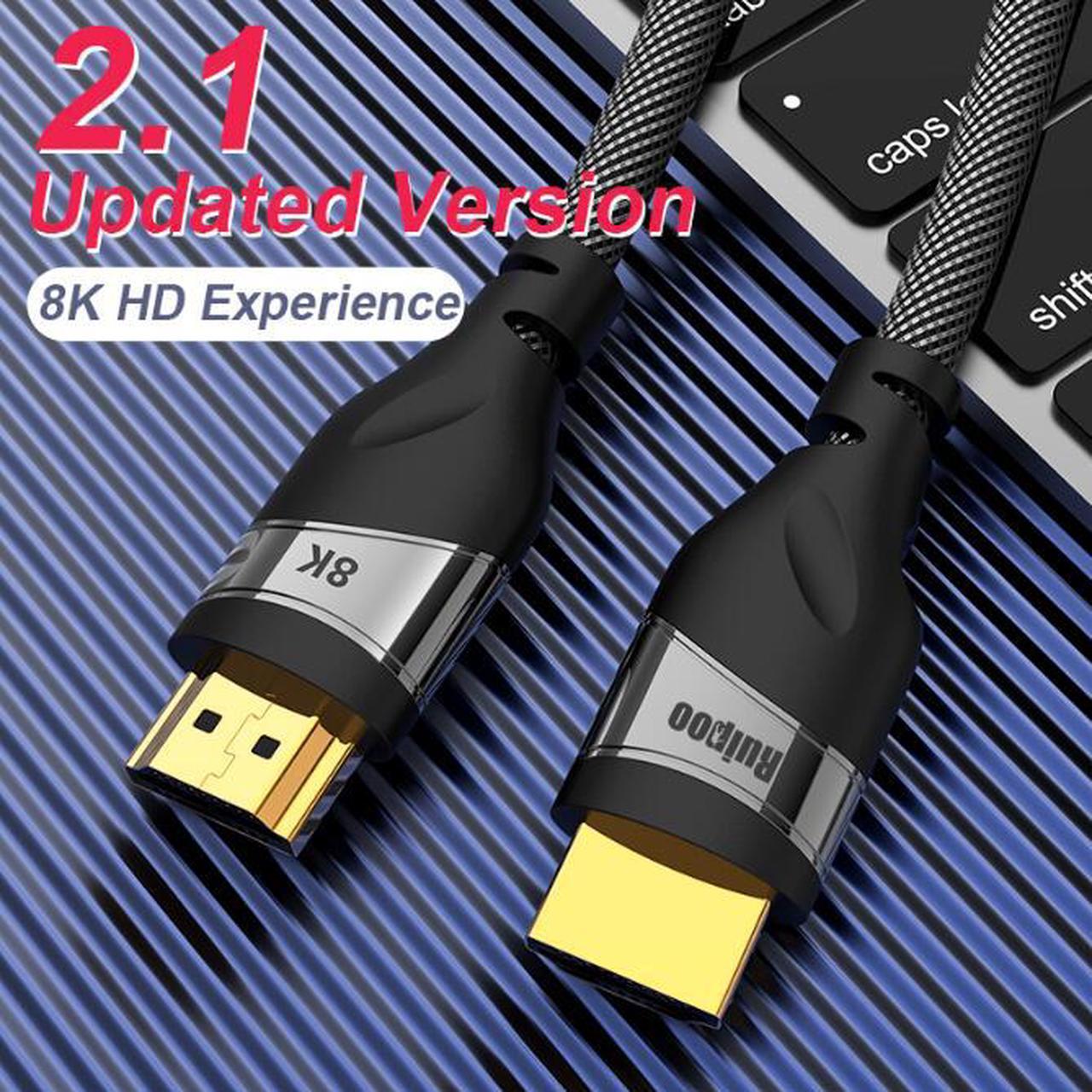 LUOM 8K HDMI Cable HDMI 2.1 Cable Real 8K, High Speed 48Gbps 8K(7680x4320)@60Hz, 4K@120Hz Dolby Vision, HDCP 2.2, 4:4:4 HDR, eARC Compatible with Apple TV, Samsung QLED TV,  10ft/3m