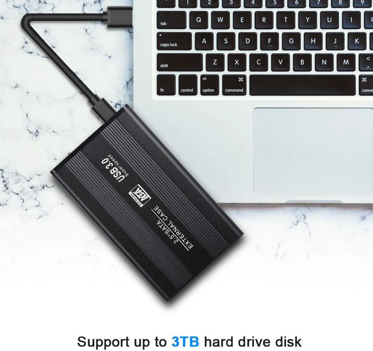 Alt view image 3 of 7 - LUOM 2.5 USB 3 External Hard Drive Enclosure, USB3.0 to SATA Portable Hard Disk Case for 2.5 inch 7mm 9.5mm SATA HDD SSD, Support UASP SATA III, Max 3TB, 2-Pack