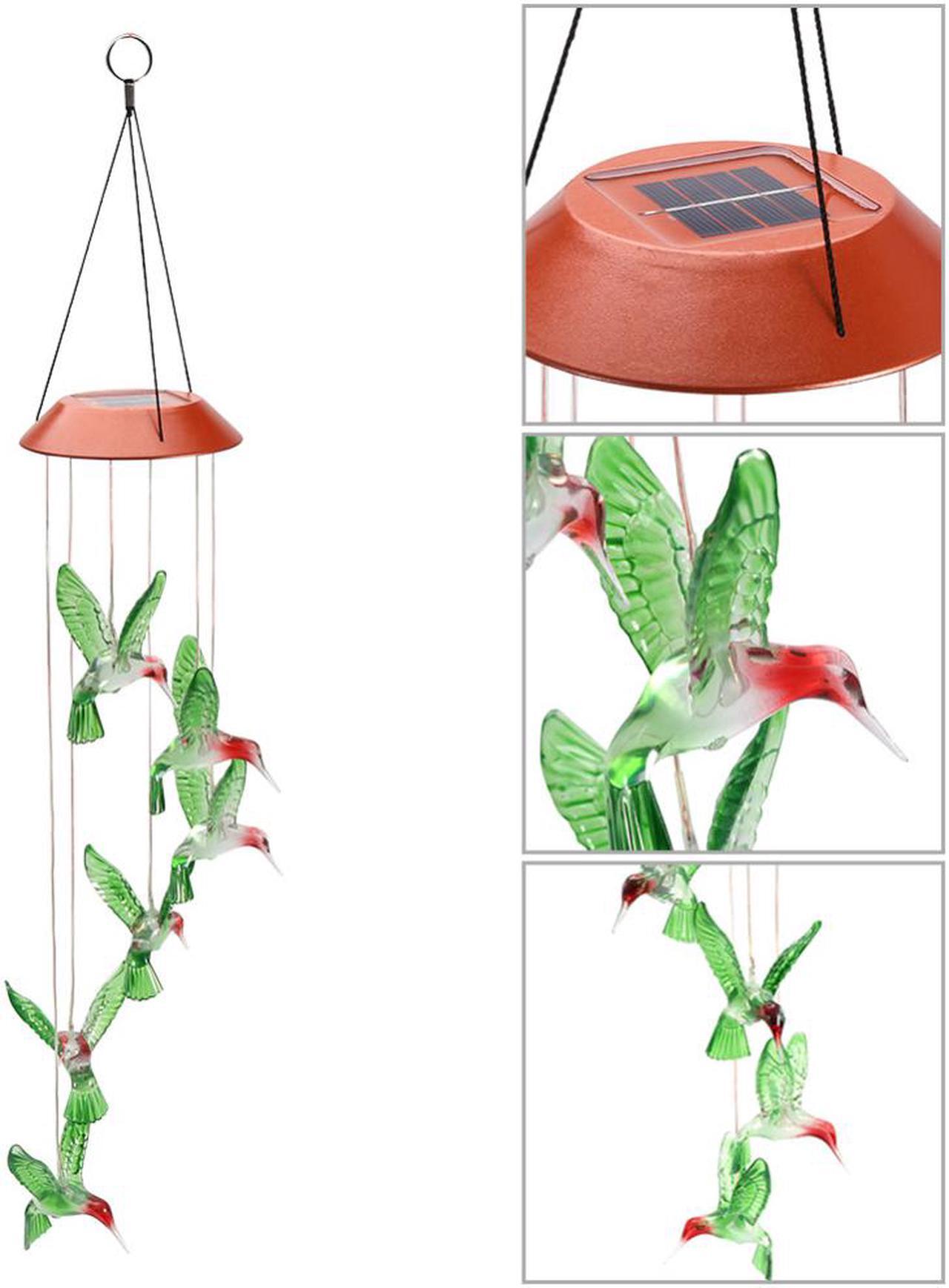 Alt view image 5 of 7 - Hummingbird Solar Wind Chimes, Hummingbird Wind Chimes Outdoor,Solar Wind Chimes, Outdoor Mobile Hanging Patio Light, Porch, Deck, Garden Decor Gifts for mom, Birthday Gifts for Women