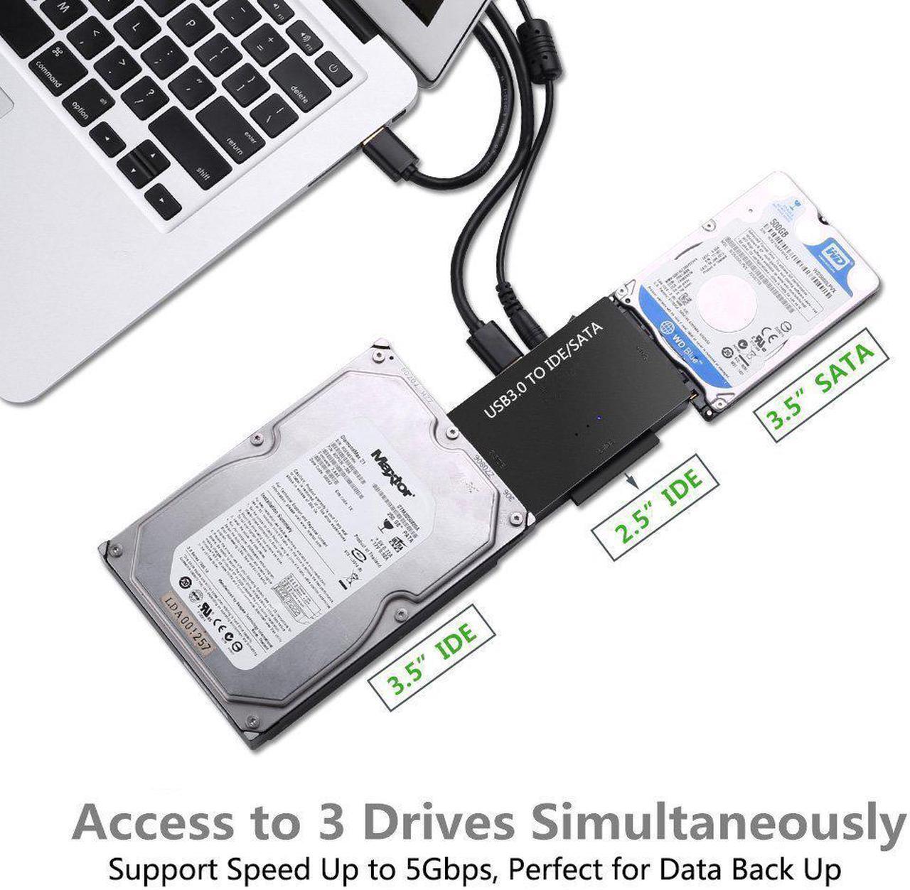 Alt view image 6 of 7 - SATA/PATA/IDE Drive to USB 3.0 Adapter Converter Cable for Hard Drive Disk HDD 2.5" 3.5" With External AC Power Adapter