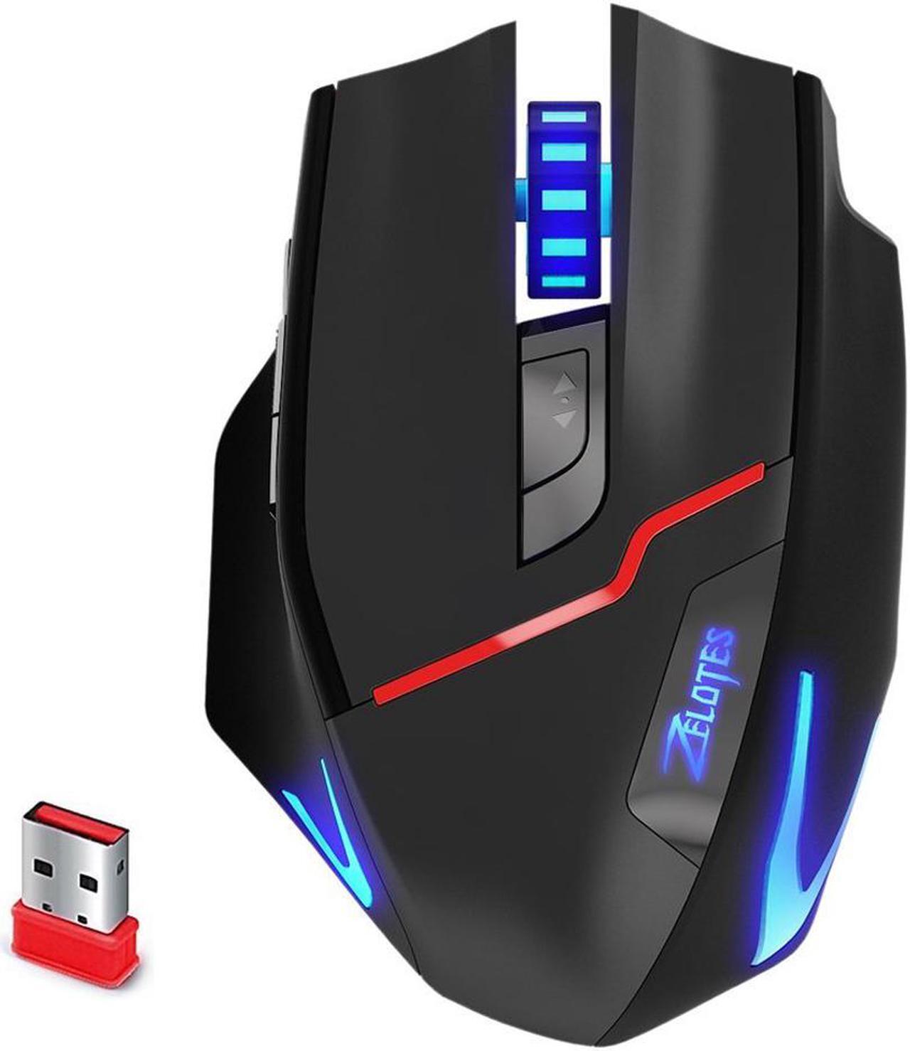 Main image of Zelotes Gaming Mouse Wireless/Wired, RGB Backlit Gaming Mouse, 7 Buttons, 3200 DPI Adjustable, Comfortable Grip Ergonomic Optical PC Computer Gaming Mice with Fire Button