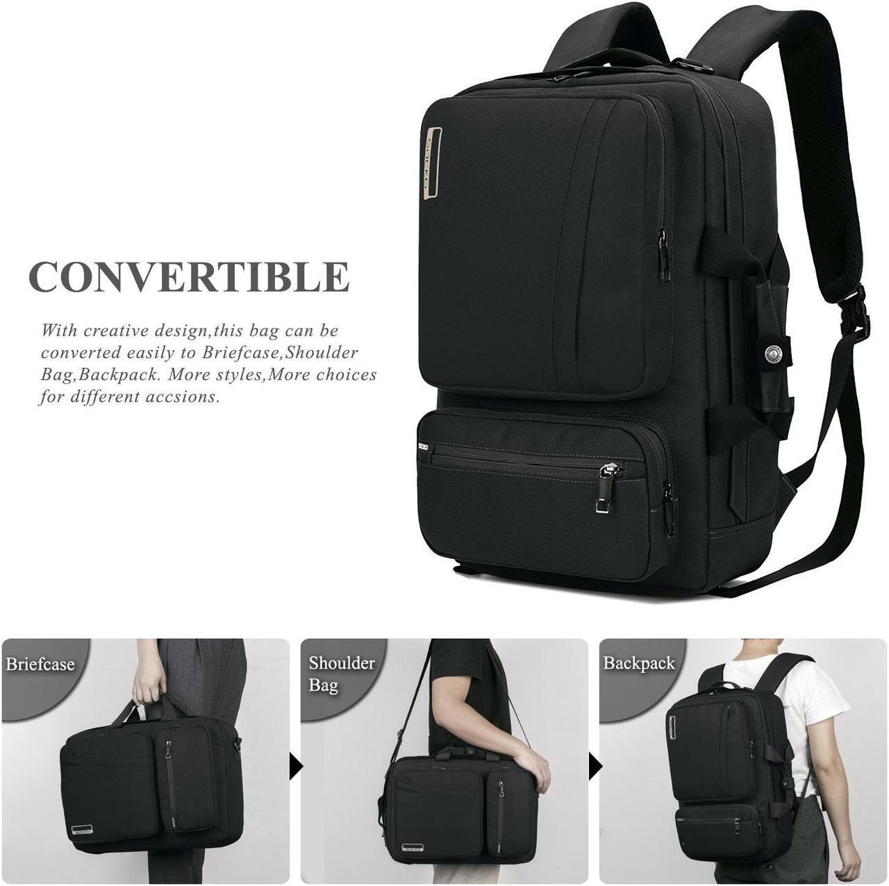 Alt view image 7 of 7 - LUOM Large Laptop Backpack for 17.3 Inches Computer Notebbook TSA Friendly Durable Business Water-Resistant Big College School Bookbag, Black