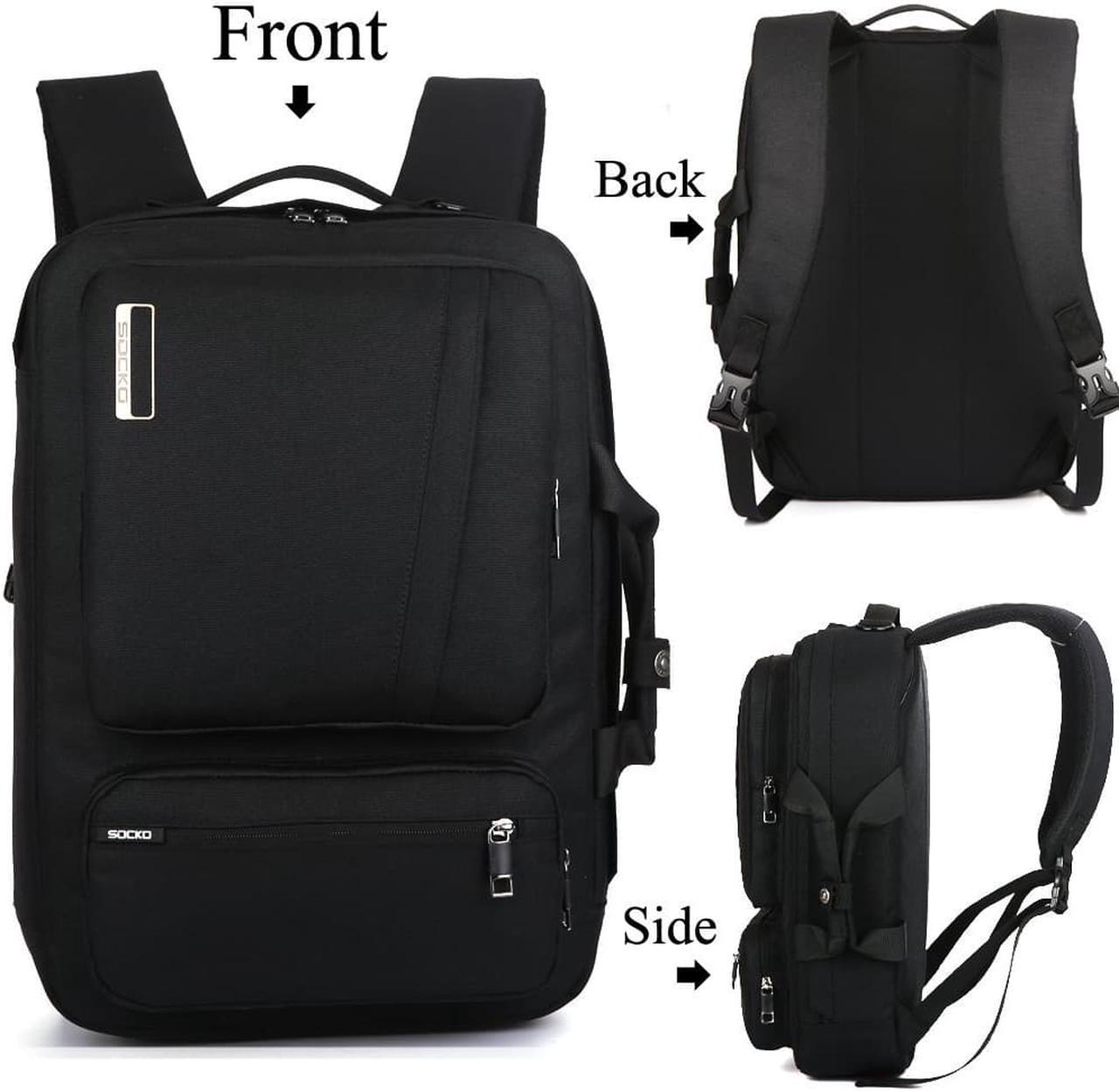 Alt view image 3 of 7 - LUOM 17.3 Laptop Backpack for Men, Extra Large Gaming Laptops Backpack, Water Resistant Suiltable for Traveling & Business, Black
