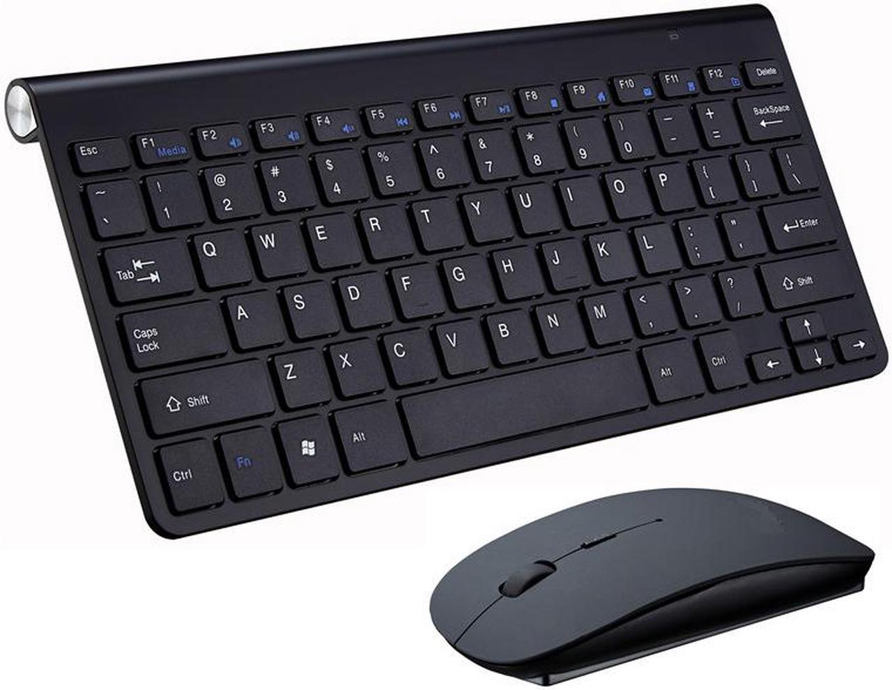 LUOM K1088 Wireless Keyboard and Mouse, 2.4G Ultra Slim Wireless Keyboard Mouse Combo with 12 Multi-Media Keys and Auto Sleep for Windows/Computer/PC/Laptop/Desktop-Black