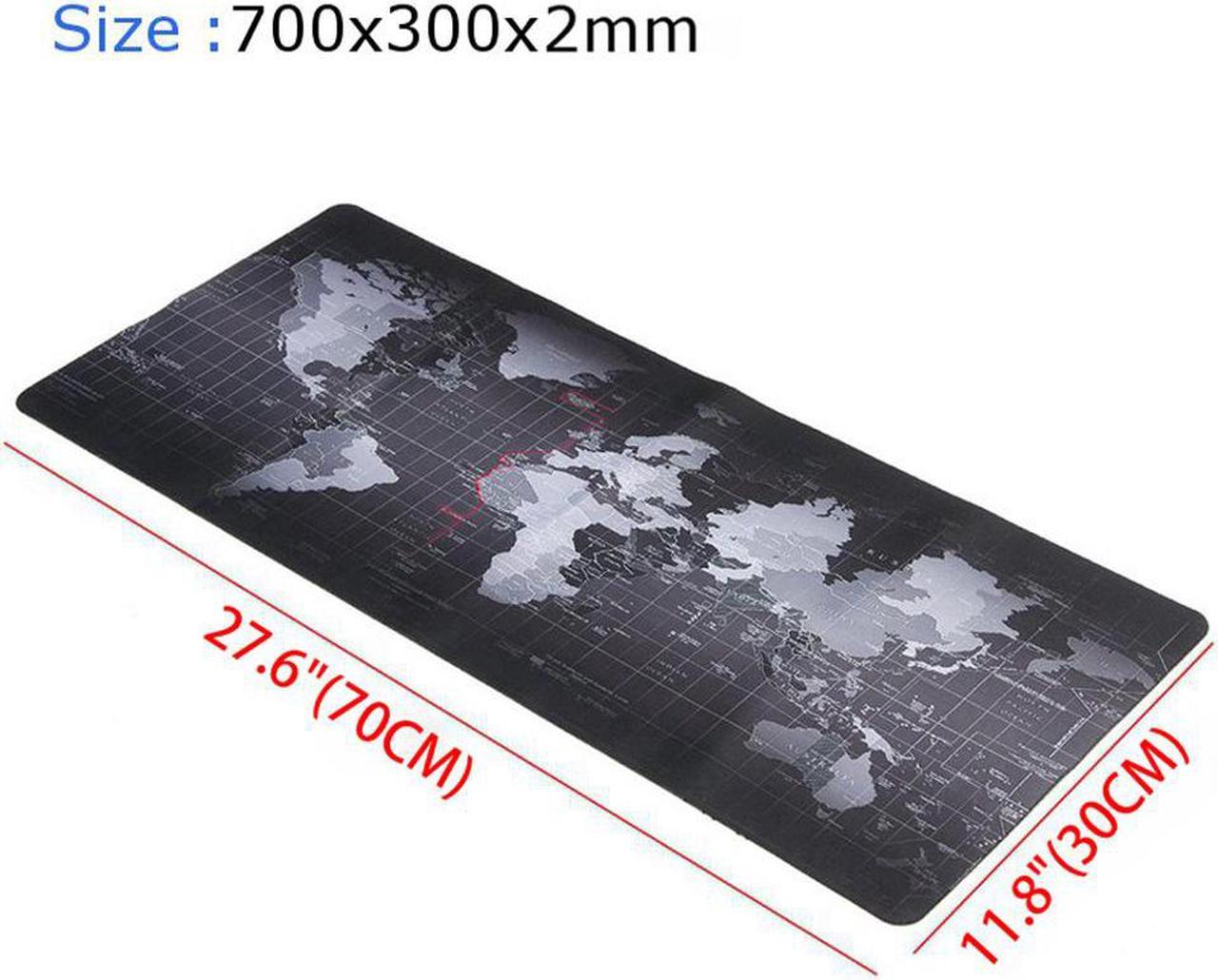 Large World Map Mouse Pad Laptop Gaming Play Mat Office Desk Mat (700 x 300 x 2 mm)