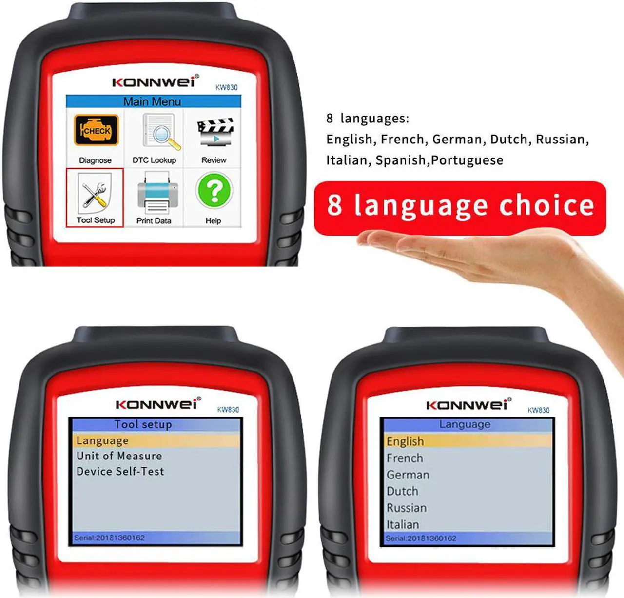 Alt view image 7 of 7 - OBD2 Scanner [KW830] Car Code Reader Scan Tool Auto OBDII/EOBD Scanner Professional Mechanic OBDII Diagnostic Tool Code Reader Tools for Check Engine Light--for All OBDII Protocol Cars Since 1996
