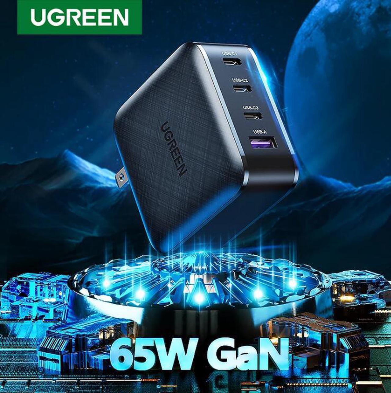 Main image of LUOM Gan Tech 65W PD Charger, 4-Port 65W USB C Wall Charger, PD 3.0 Type-C Fast Quick Charging Adapter With 1*USB-A Compatible for 65W MacBook Pro/Air, Dell XPS,iPad Pro, iPhone 11Pro USB-C Laptops