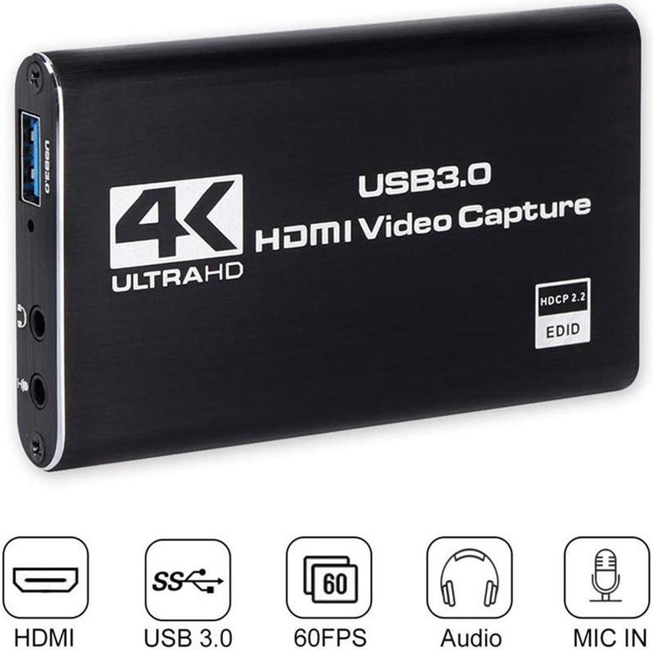 Alt view image 3 of 7 - 4K HDMI To USB 3.0 Video Capture Card Dongle Mic Input,4K HDMI USB 3.0 Capture Adapter Video Converter 1080P 60fps Portable Capture Device  for OBS Game Live Stream Video Recording
