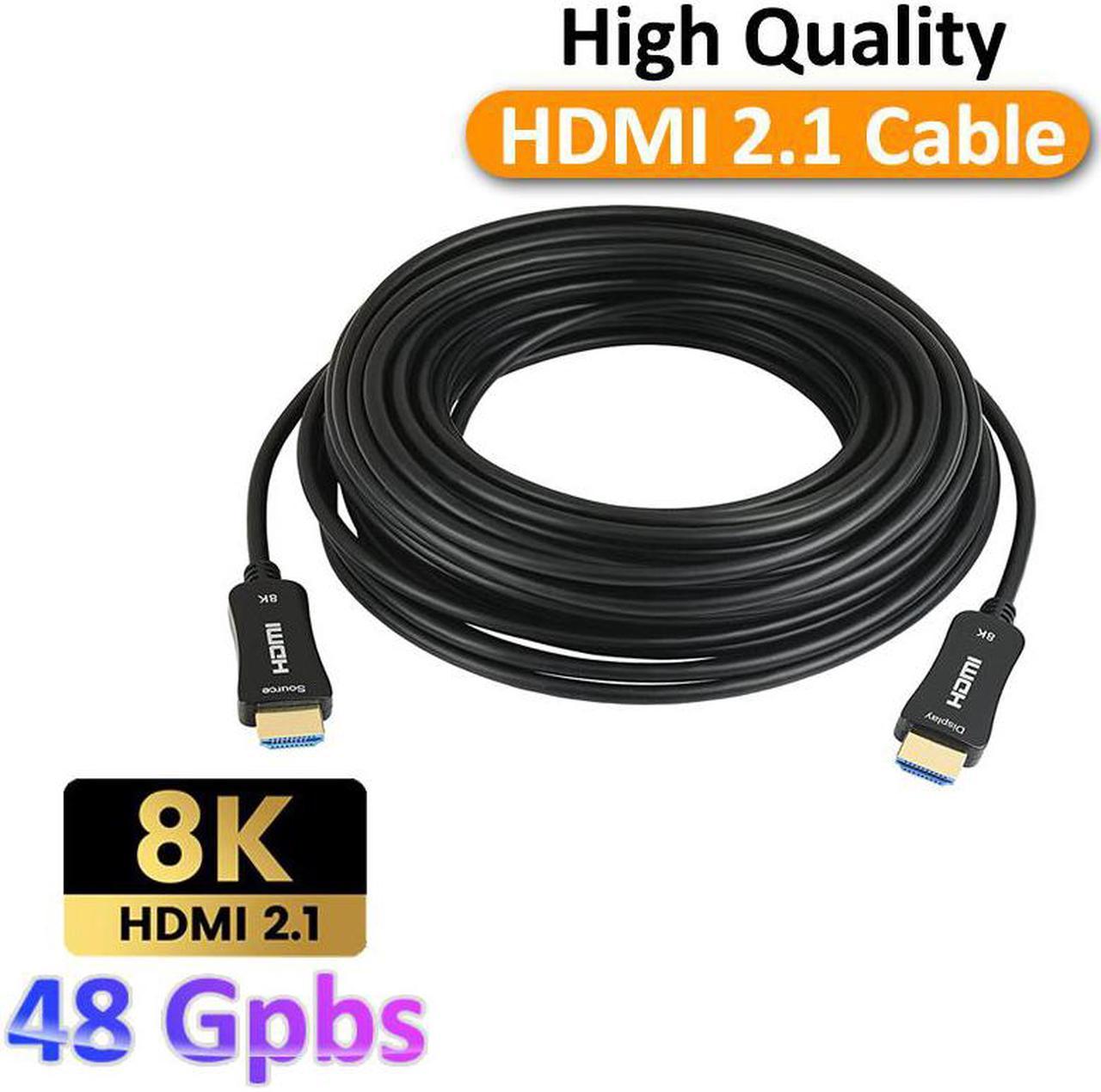 8K Fiber Optic HDMI 2.1 Cable 30Feet 8K60hz 4K120hz 4K144hz HDCP 2.3 2.2 48Gbps Ultra High Speed Compatible with Apple-TV Dolby Vision Atmos PS5 PS4, Xbox One Series X, RTX 3080 3090