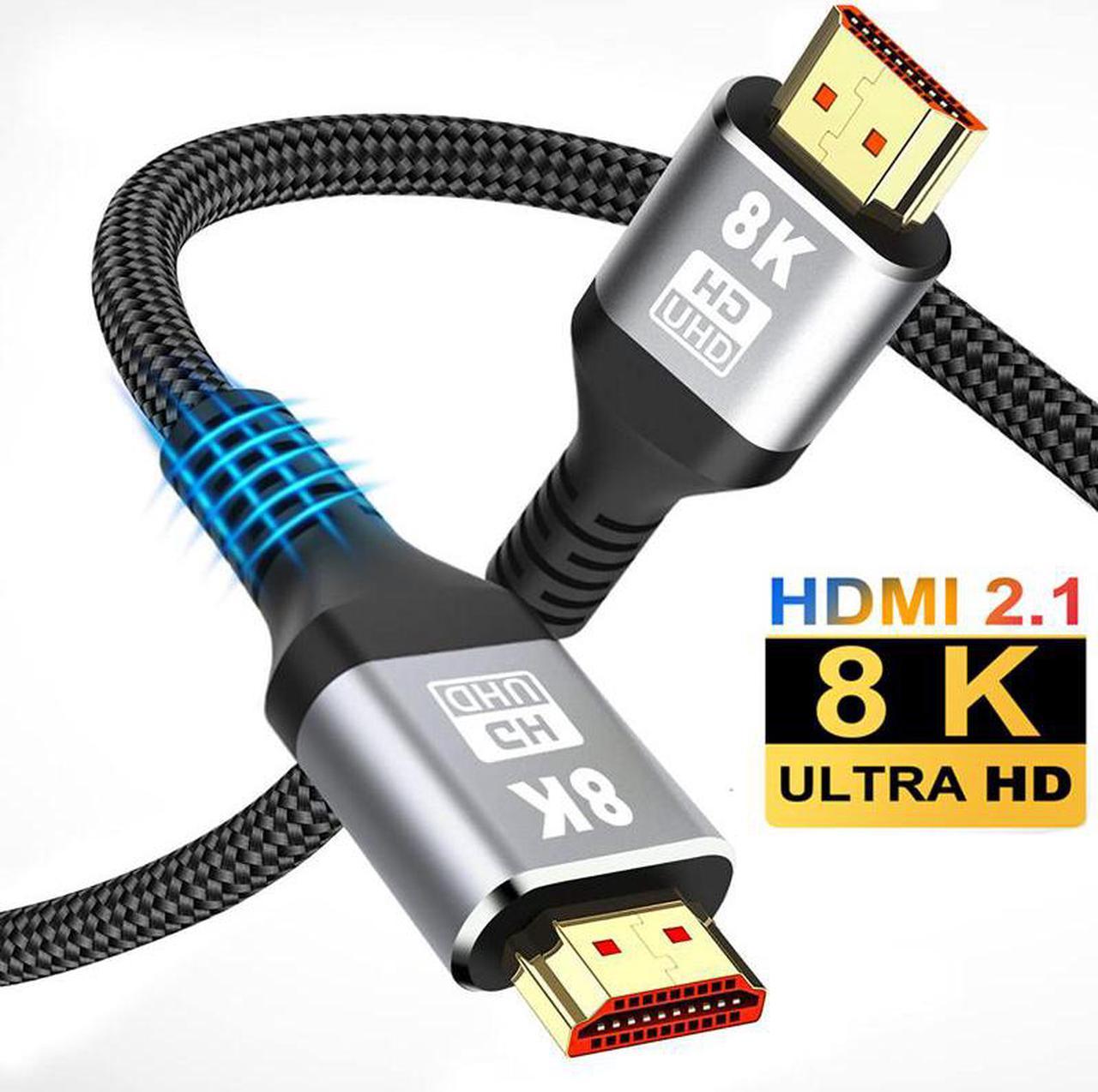 8K HDMI 2.1 Cable 10ft, Certified 48Gbps Ultra High Speed HDMI Cable 10K 8K60Hz, 4K120Hz 4:4:4 eARC DTS:X HDR10+ HDCP 2.2&2.3 3D Dolby Atmos Compatible with Mac Gaming PC Soundbar PS5