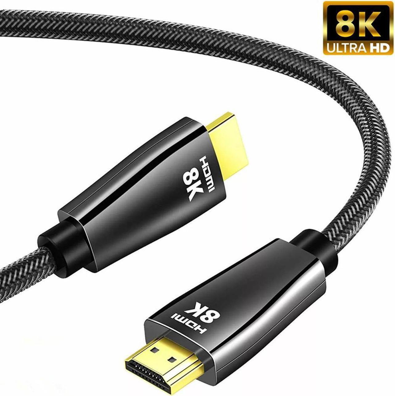 8K HDMI 2.1 Cable 6.6FT,LUOM 48Gbps Ultra High Speed Black Braided HDMI Cord - Get 4k @ 120Hz On PS5 - Supports 8k @ 60Hz, HDR, eArc, Dolby Vision, & More