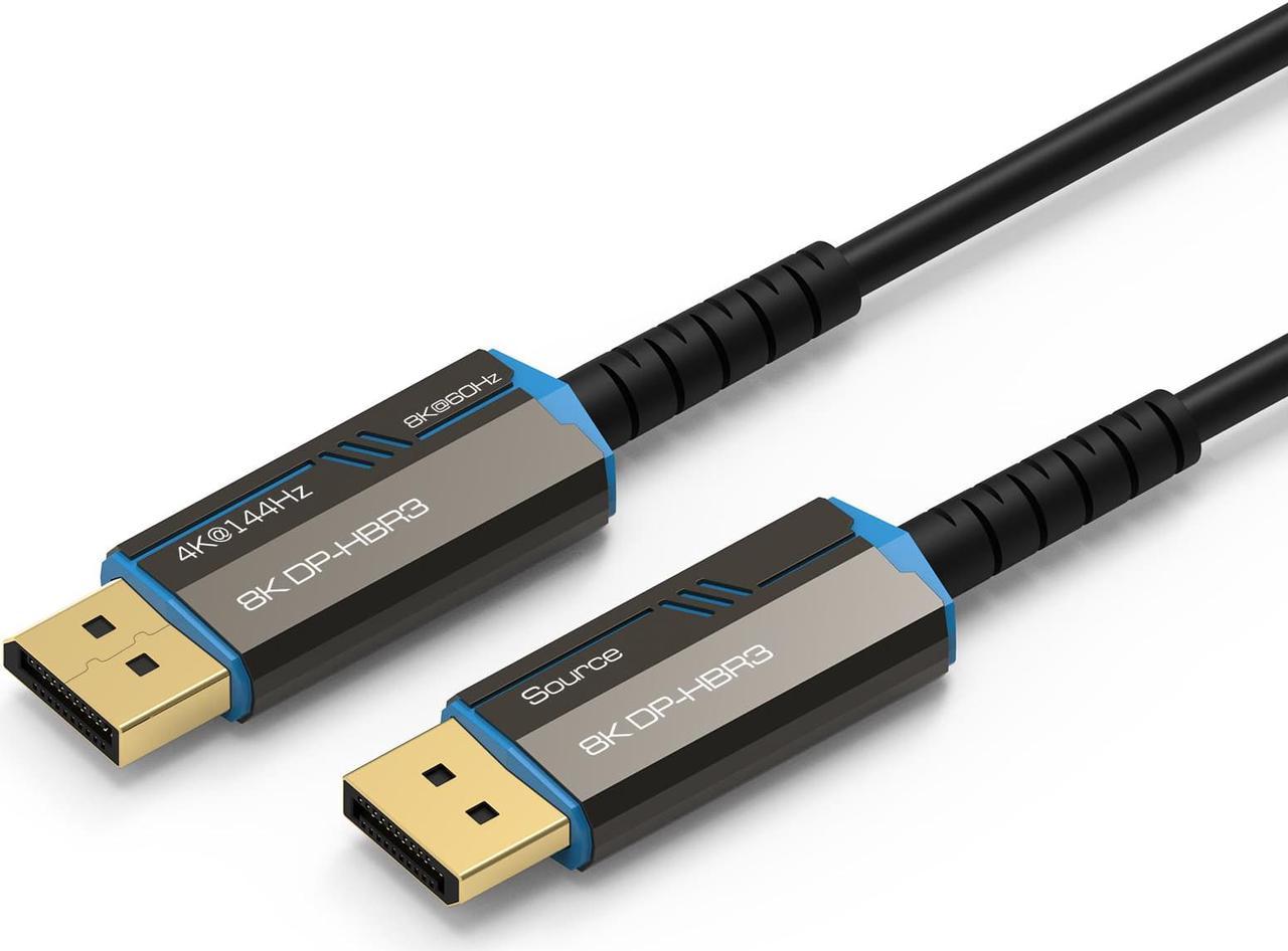 DisplayPort 1.4 Fiber Optic Cable - LUOM 66 feet | 32.4Gbps, 8K@30Hz, 5K@60Hz, 4K@120Hz, Fiber Optic, AOC - SlimRun AV Series