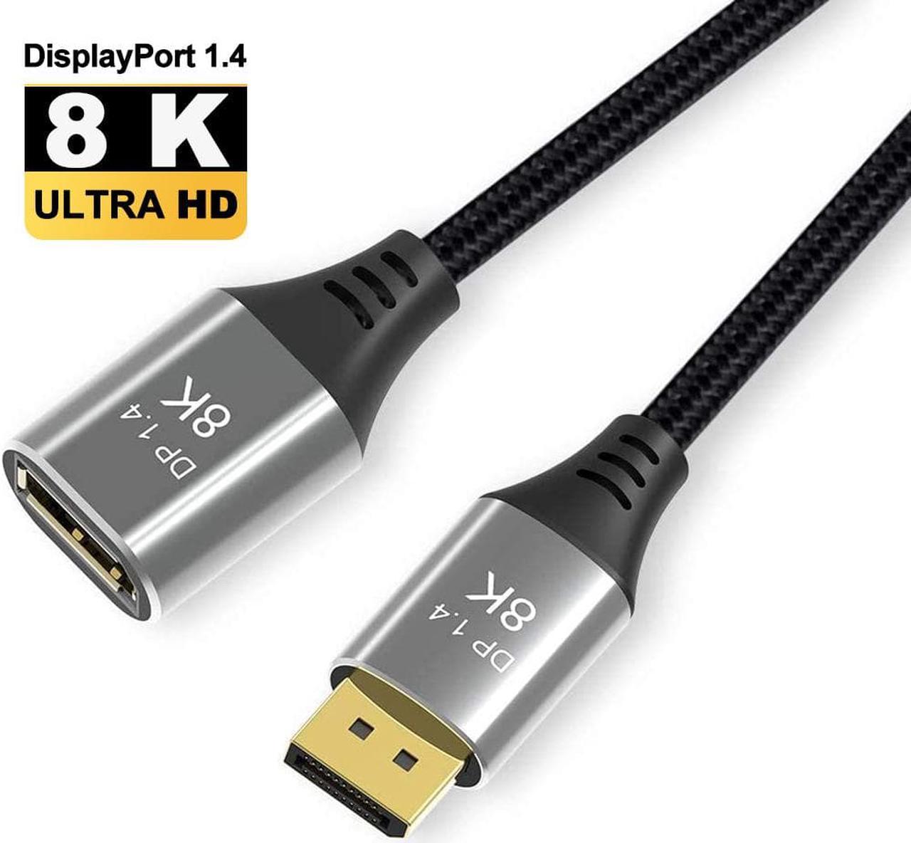 8K DisplayPort Extension Cable, LUOM 3.3ft (for DP 1.4 Gaming PCs/laptops/Graphics Cards/Monitors, Supports 4K@120Hz, 144Hz/165Hz/240Hz), Braided Display Port for Gaming Monitor, Graphics, PC