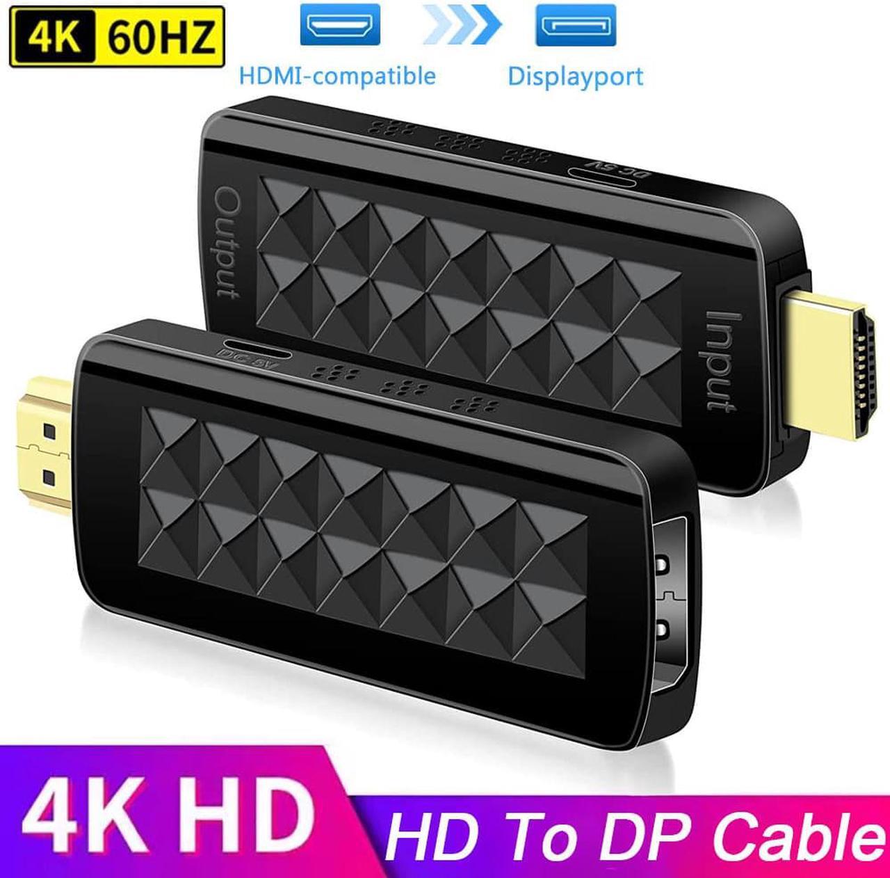 Main image of HDMI to DisplayPort (DP) Adapter, Gold-Plated Uni-Directional HDMI PC to Display Port Screen Converter (Male to Female) Compatible with HP, Dell, Lenovo, NVIDIA, AMD & More, Active, Black
