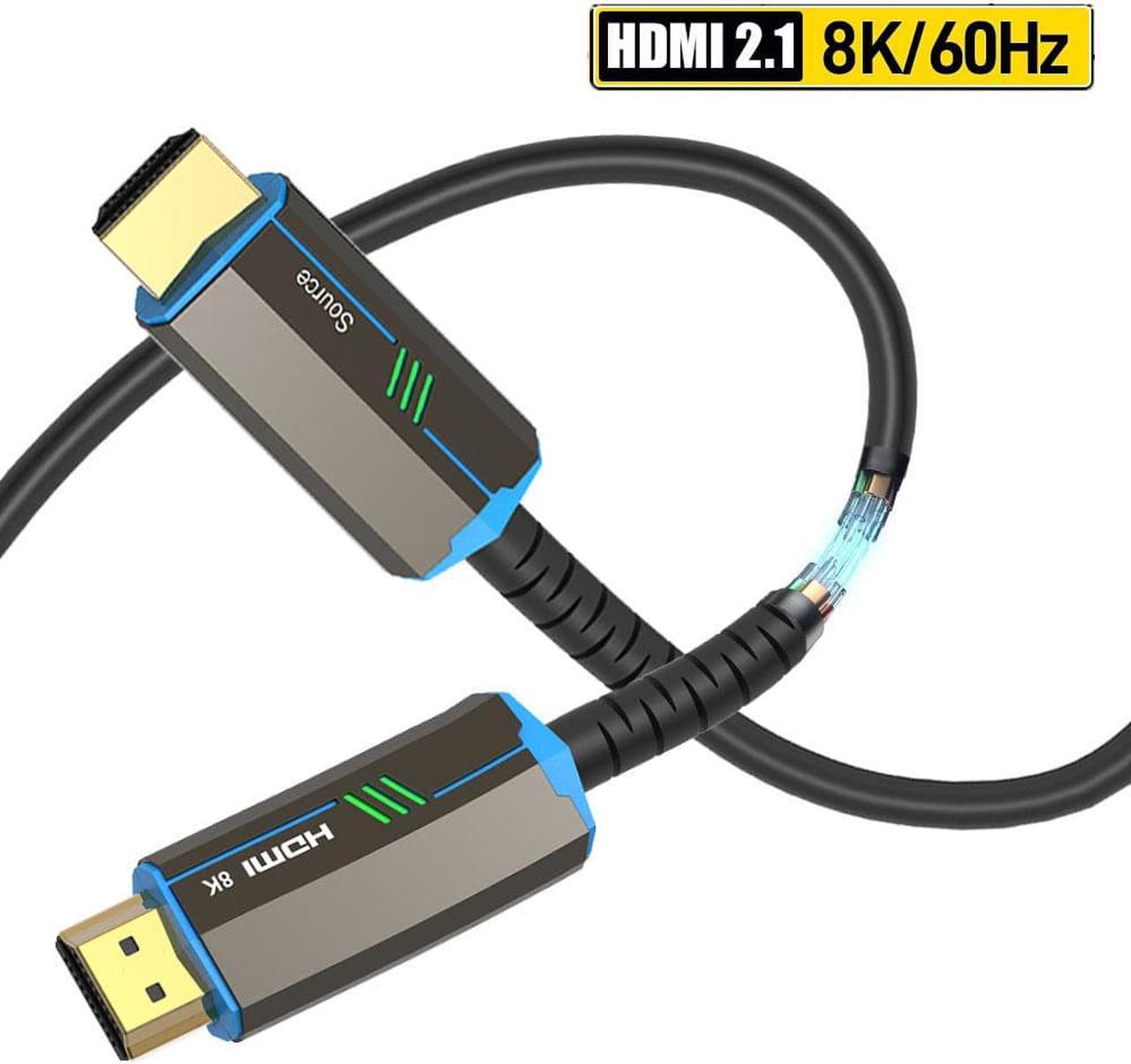 8K Fiber HDMI Cable 164ft, in-Wall Fiber Optic HDMI 2.1 Cable Support 48Gbps, 8K 60Hz, 4K 120Hz, Dynamic HDR, eARC, HDCP2.2/2.3 Compatible with PS5, Xbox Series X, RTX 3080/3090