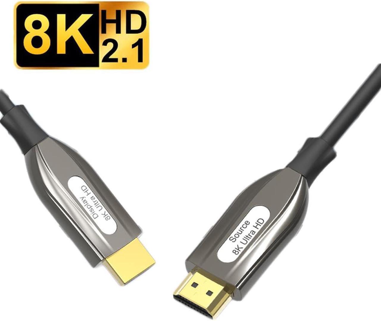 8K 60Hz HDMI 2.1 Fiber Optic Cable 16FT, 48Gbps High Speed -4K@120Hz 7680P,HDCP 2.2 & 2.3, HDR 10,eARC,Dynamic HDR,Compatible for Laptop, Monitor - In Wall Long HDMI Cable