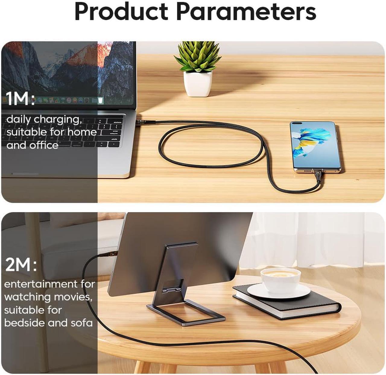 Alt view image 6 of 7 - [3.3ft, 1-pack] 3A PD 29W USB C to Lightning Cable  [Apple MFi Certified] Super Fast Charging Transparent Shell, 480Mbps Data Nylon Braided for iPhone 14 13 12 11 Pro Max Mini XR XS 8 SE iPad