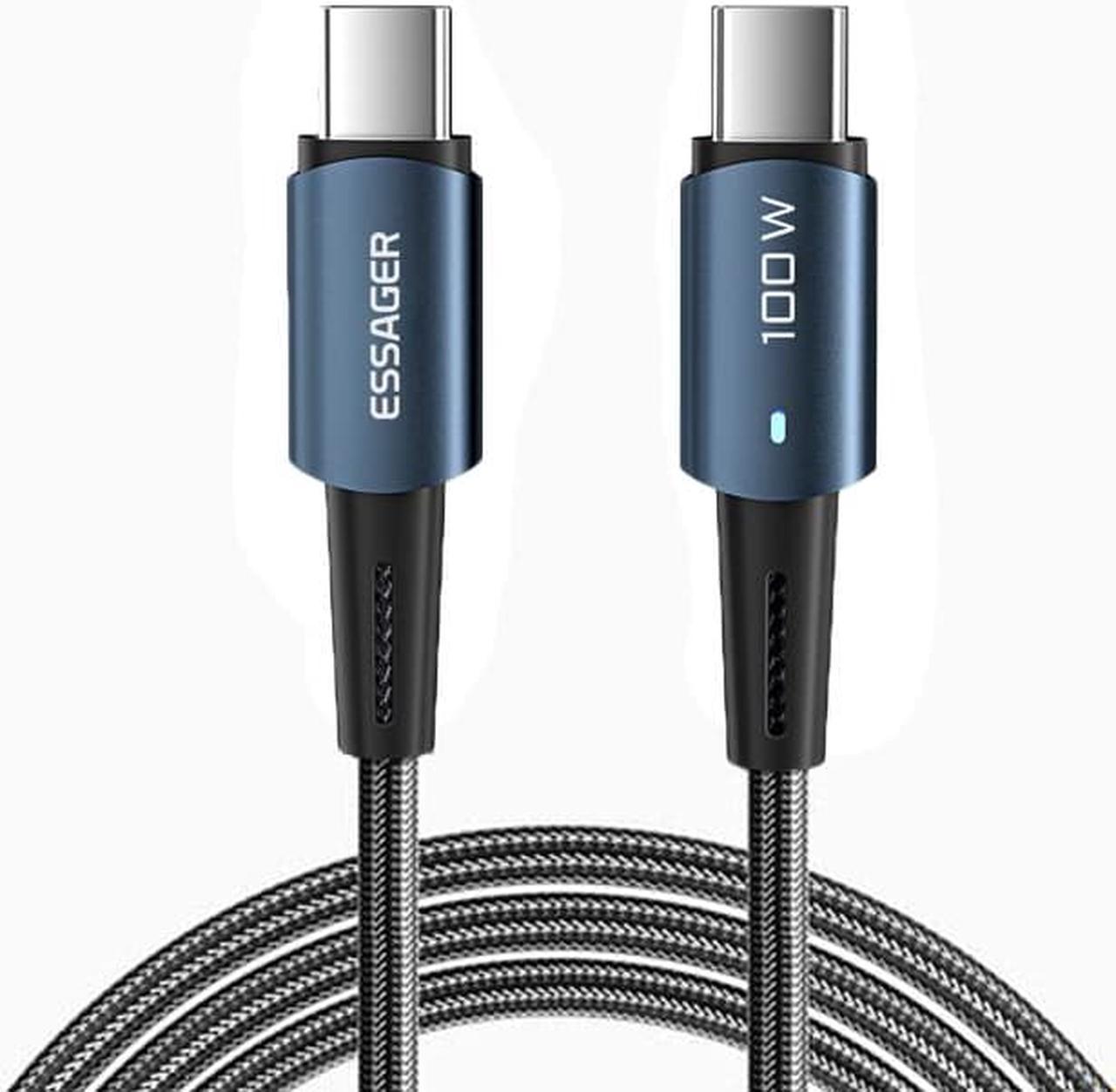 USB C Cable, [1 Pack 3.3ft 100W] 20V/5A PD QC 4.0 Fast Charging USB C to USB C Cable, Nylon Braided Phone Charger Type C Data Cord for iPad Pro MacBook Air Samsung S21 S20 Note Google Pixel etc.