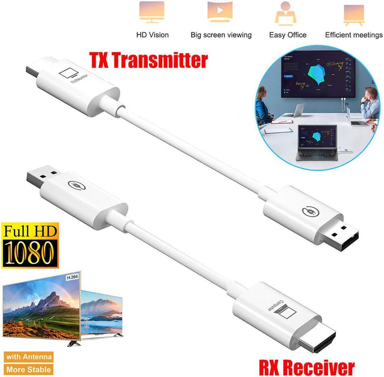 Wireless HDMI Transmitter and Receiver, Wireless HDMI Extender Kit for Laptop and PC, Plug & Play, Wireless HDMI Dongle Adapter for Streaming Video/Audio from Laptop/PC to HDTV Projector