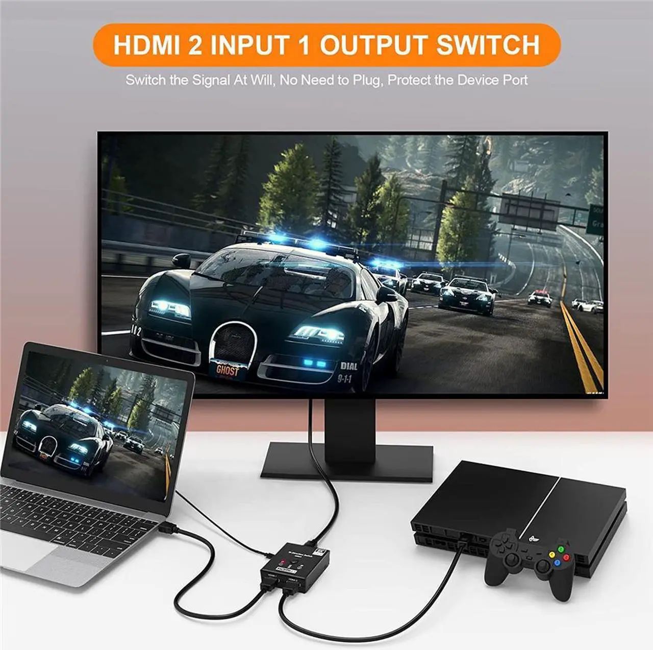 Alt view image 3 of 7 - HDMI Switch 4K 120Hz, Bi-Directional HDMI Switcher 2 Input 1 Output, 1 Input 2 Output, Supports 4K/120Hz,8K/60Hz High Speed 48Gbps Compatible for Firestick, Xbox PS4 Roku HDTV
