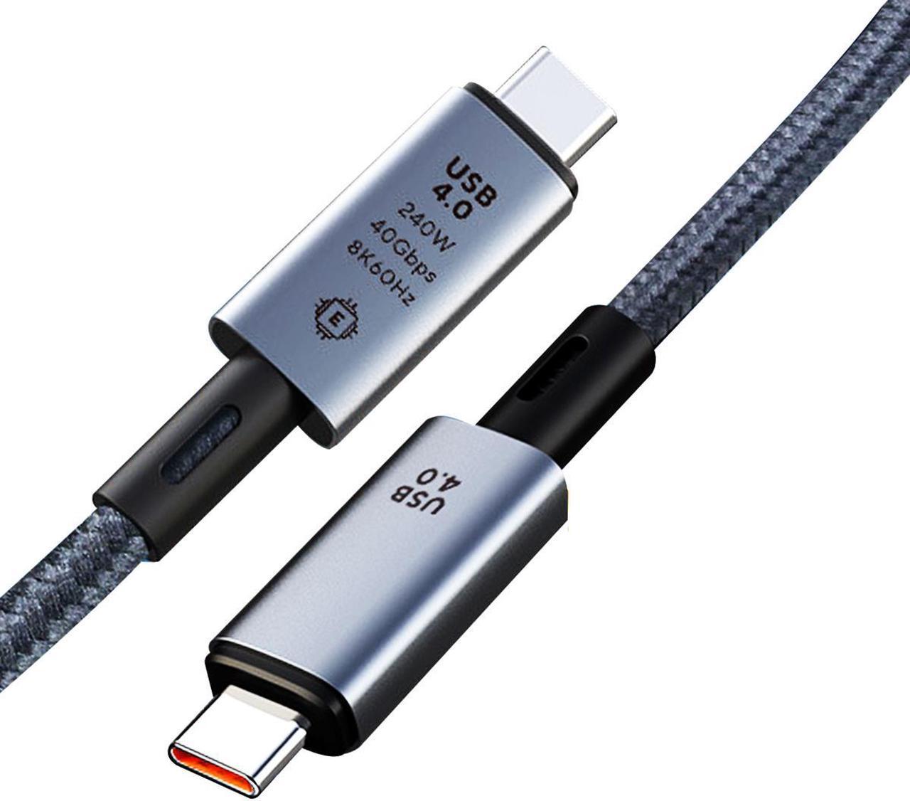 USB4 8K Cable M/M USB-C Compatible with TB 4 8K/5K 60Hz Video 40Gbps Data Transmissions Rate 48V 5A 240W Power Delivery Compatible with Laptop,Docking,Monitor and More - 1.64FT