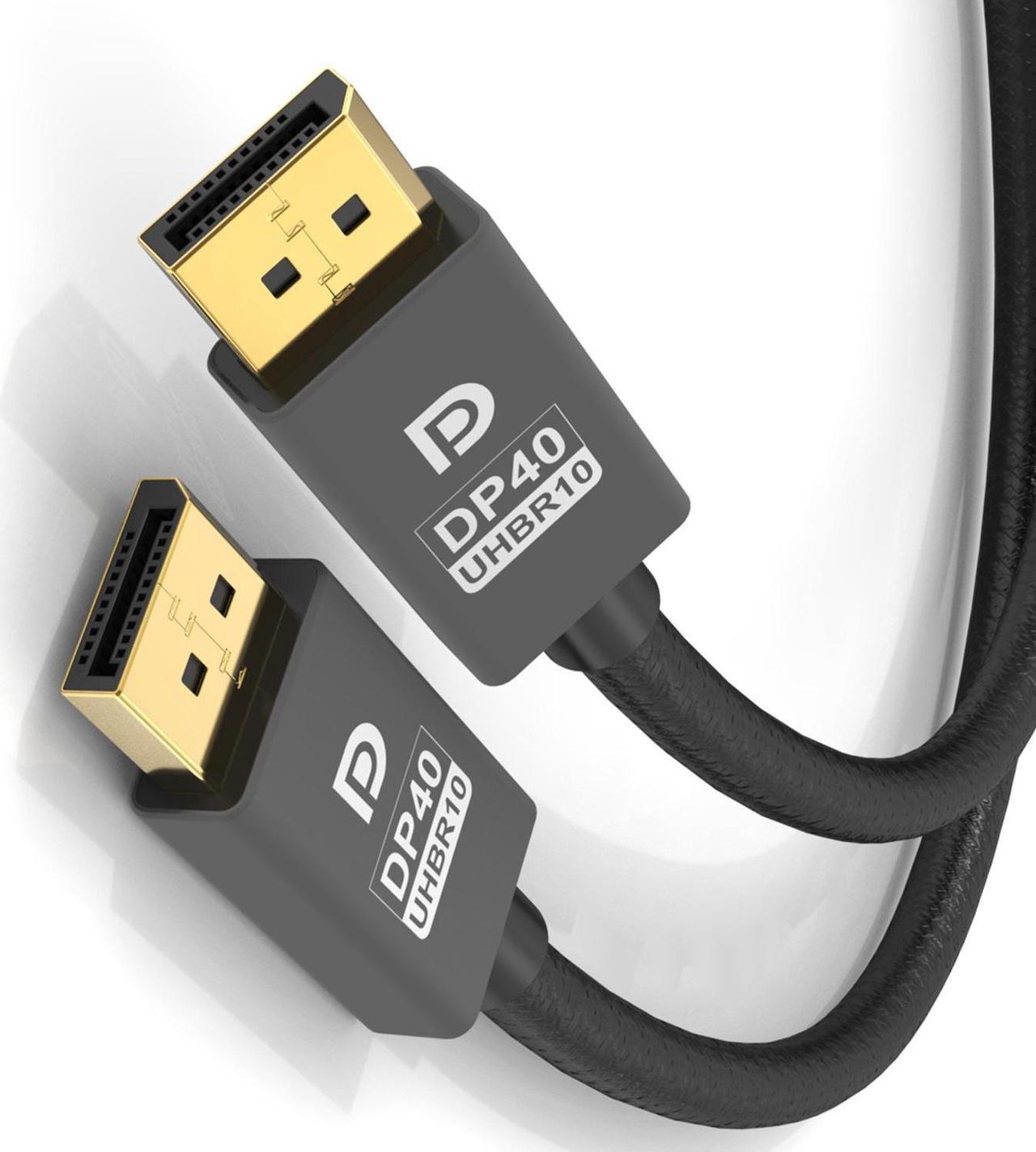 DisplayPort Cable Ultra HD 8K 4K Copper Cord DP 2.1 HBR10 8K@60Hz 4K@144Hz/120Hz High Speed 40Gbps HDCP 3D Slim and Flexible DP to DP Cable 1M 3.3FT