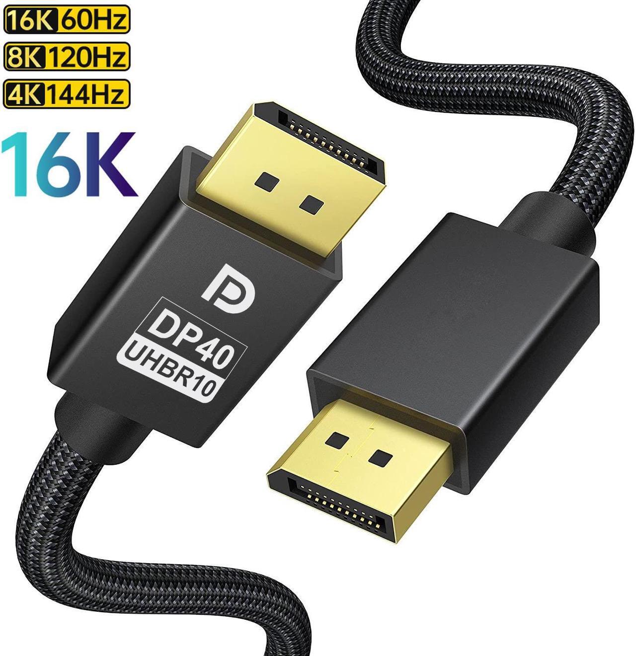 Main image of 8K DisplayPort Cable - 3.3FT DP 2.1 Cable Displayport to Displayport Cable Support 8K@60Hz, 4K@144Hz/120Hz, G-Sync, HDCP 2.2,HDR10, 40Gbps for Gaming Computer, Displays, Monitors, Graphics