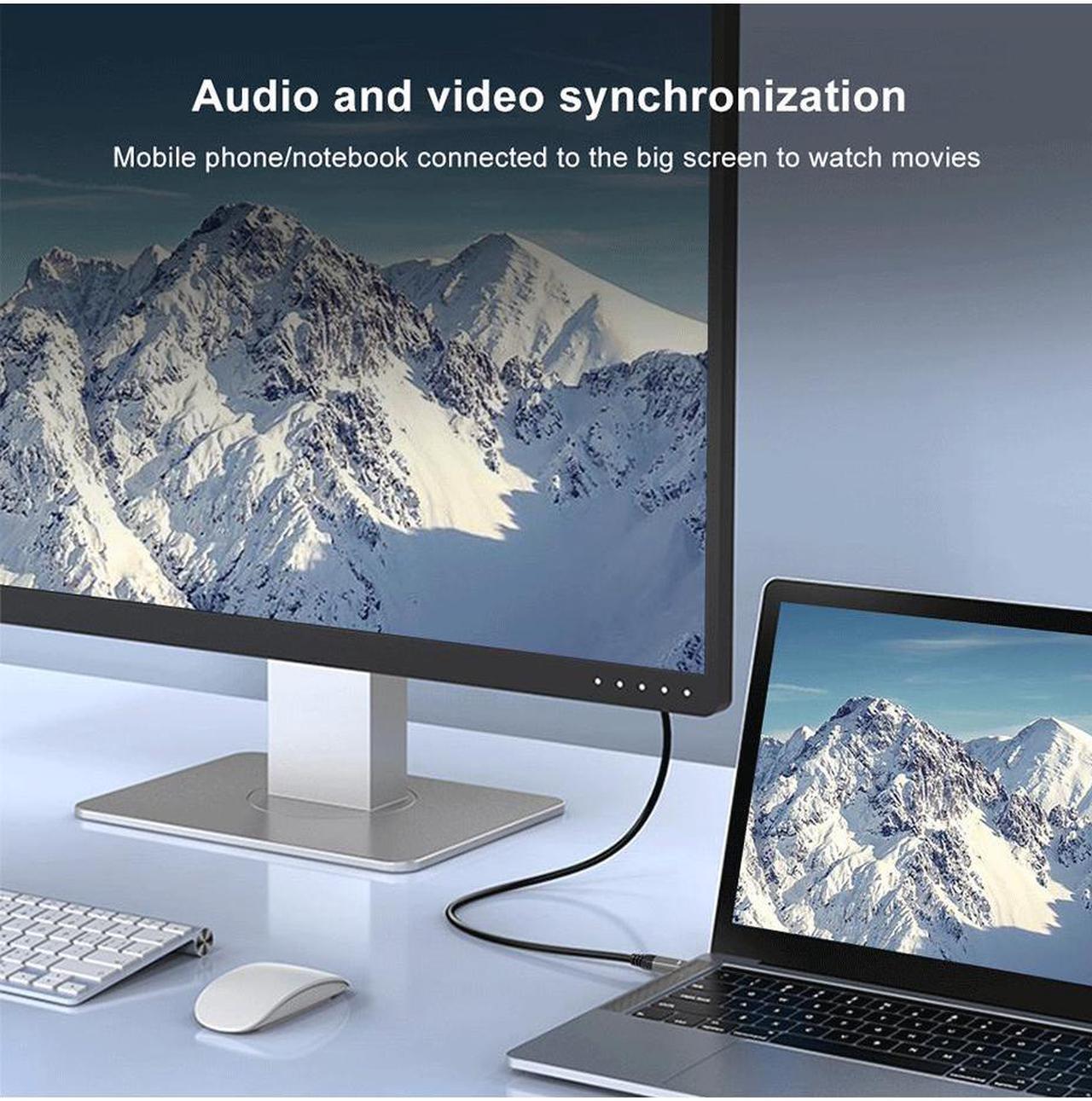 Alt view image 6 of 7 - USB C to DisplayPort 2.1 Cable [8K@60Hz,4K@144Hz/120Hz] 8K Type C to DP 2.1 Cable [32.4Gbps, Thunderbolt 4/3] Compatible with MacBook Pro/Air, iPad Pro, Samsung Galaxy S22, 6.6FT(2m)