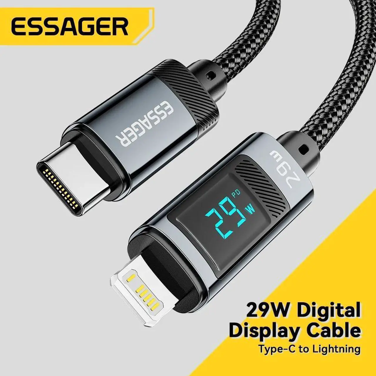 Main image of LUOM PD 29W USB C to Lightning Cable [3.3ft, 1-pack], 14.5V/2A Fast Charging, Nylon Braided [Apple MFi Certified] for iPhone 14 13 12 11 Pro Max Mini XR XS 8 SE iPad