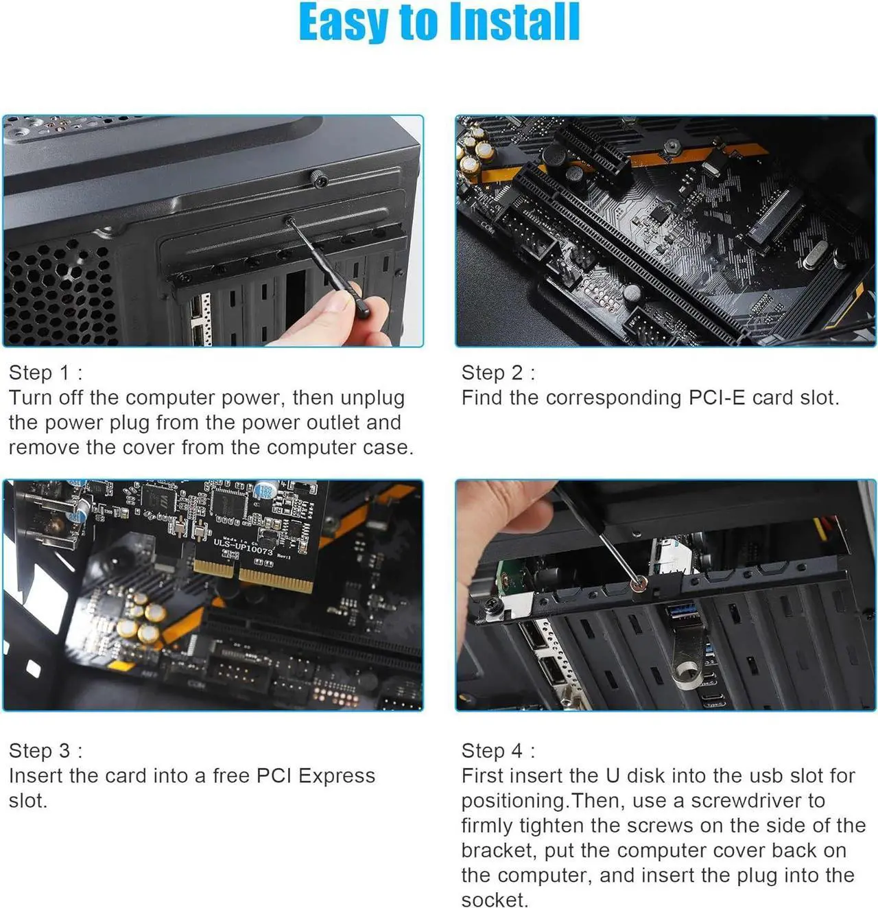 Alt view image 6 of 7 - LUOM 10Gbps PCI-E USB Card, PCI-E to USB 3.2 7-Port (3X USB C - 4X USB A 3.2) Expansion Card, PCI Express Expansion Card for Desktop PC Support Windows 10/8/7/XP and MAC OS 10.8.2 Above