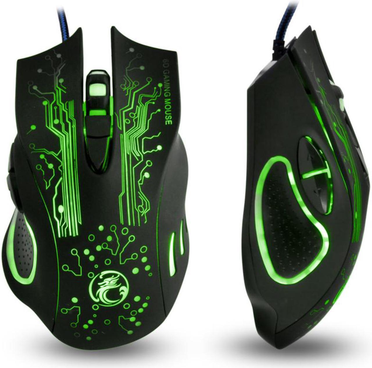 ESTONE Professional Wired Gaming Mouse, X9 Gaming Mice 6 Button 2400 DPI LED Optical USB Gamer Computer Mouse Mice Cable Mouse for Pro Game Notebook, Laptop, PC, Computer