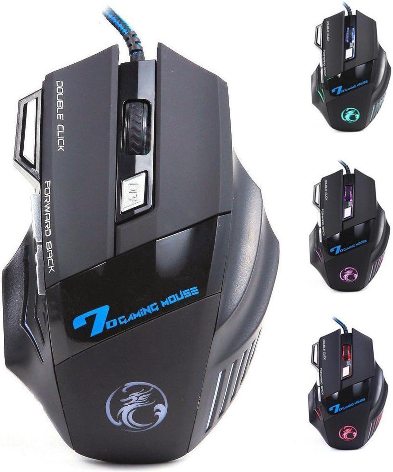 ESTONE Professional Wired Gaming Mouse, X7 Gaming Mice 7 Button 5500 DPI LED Optical USB Gamer Computer Mouse Mice Cable Mouse  for Pro Game Notebook, Laptop, PC, Computer