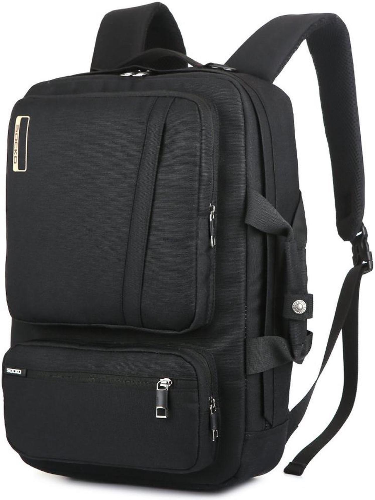 Alt view image 2 of 7 - SOCKO 17 Inch Laptop Backpack with Side Handle and Shoulder Strap,Travel Bag Hiking Knapsack Rucksack College Student Shoulder Back Pack For Up to 17 Inches Laptop Notebook Computer, Black