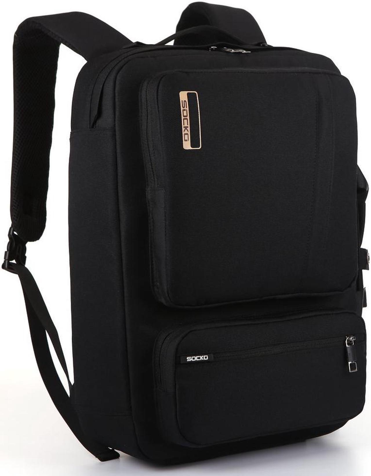Main image of SOCKO 17 Inch Laptop Backpack with Side Handle and Shoulder Strap,Travel Bag Hiking Knapsack Rucksack College Student Shoulder Back Pack For Up to 17 Inches Laptop Notebook Computer, Black