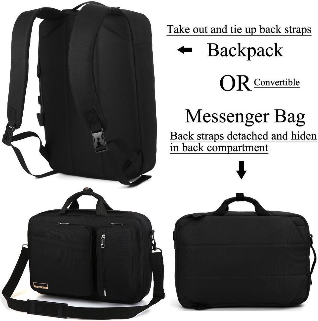 Alt view image 7 of 7 - SOCKO 17 Inch Laptop Backpack with Side Handle and Shoulder Strap,Travel Bag Hiking Knapsack Rucksack College Student Shoulder Back Pack For Up to 17 Inches Laptop Notebook Computer, Black