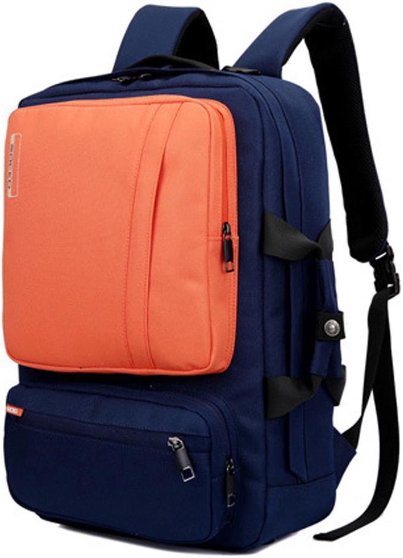 SOCKO 17 Inch Laptop Backpack with Side Handle and Shoulder Strap,Travel Bag Hiking Knapsack Rucksack College Student Shoulder Back Pack For Up to 17 Inches Laptop Notebook Computer, Blue+Orange