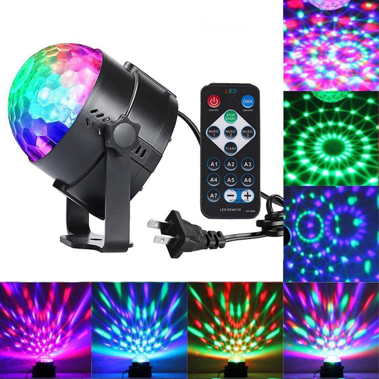 A-LIGHT Sound Activated Party Lights with Remote Control Dj Lighting RBG Disco Ball, Strobe Lamp 7 Modes Stage Par Light for Home Room Dance Parties Birthday DJ Bar Karaoke Xmas Wedding Show Club Pub