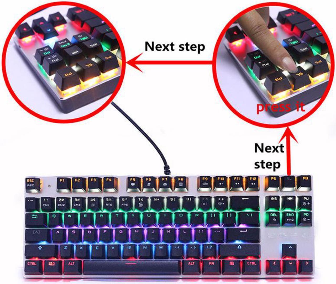 Alt view image 5 of 7 - ZERO Mechanical Gaming Keyboard, 87 Keys Black Switch USB Wired Gaming Keyboard with LED Mix-light Anti-ghosting Blacklit for Gamer Tablet Desktop Computer (87 Keys,Black Switch,Black)
