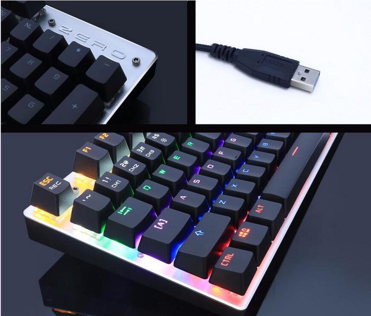 Alt view image 6 of 6 - ZERO Mechanical Gaming Keyboard, 104 Keys Black Switch USB Wired Gaming Keyboard with LED Mix-light Anti-ghosting Blacklit for Gamer Tablet Desktop Computer (104 Keys,Black Switch,Black)