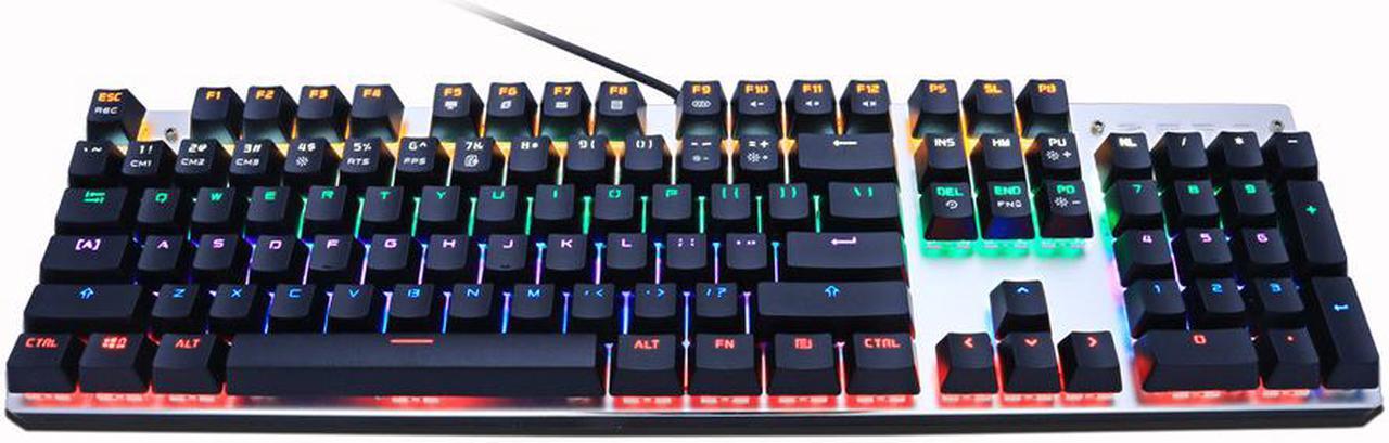 Alt view image 2 of 6 - ZERO Mechanical Gaming Keyboard, 104 Keys Black Switch USB Wired Gaming Keyboard with LED Mix-light Anti-ghosting Blacklit for Gamer Tablet Desktop Computer (104 Keys,Black Switch,Black)