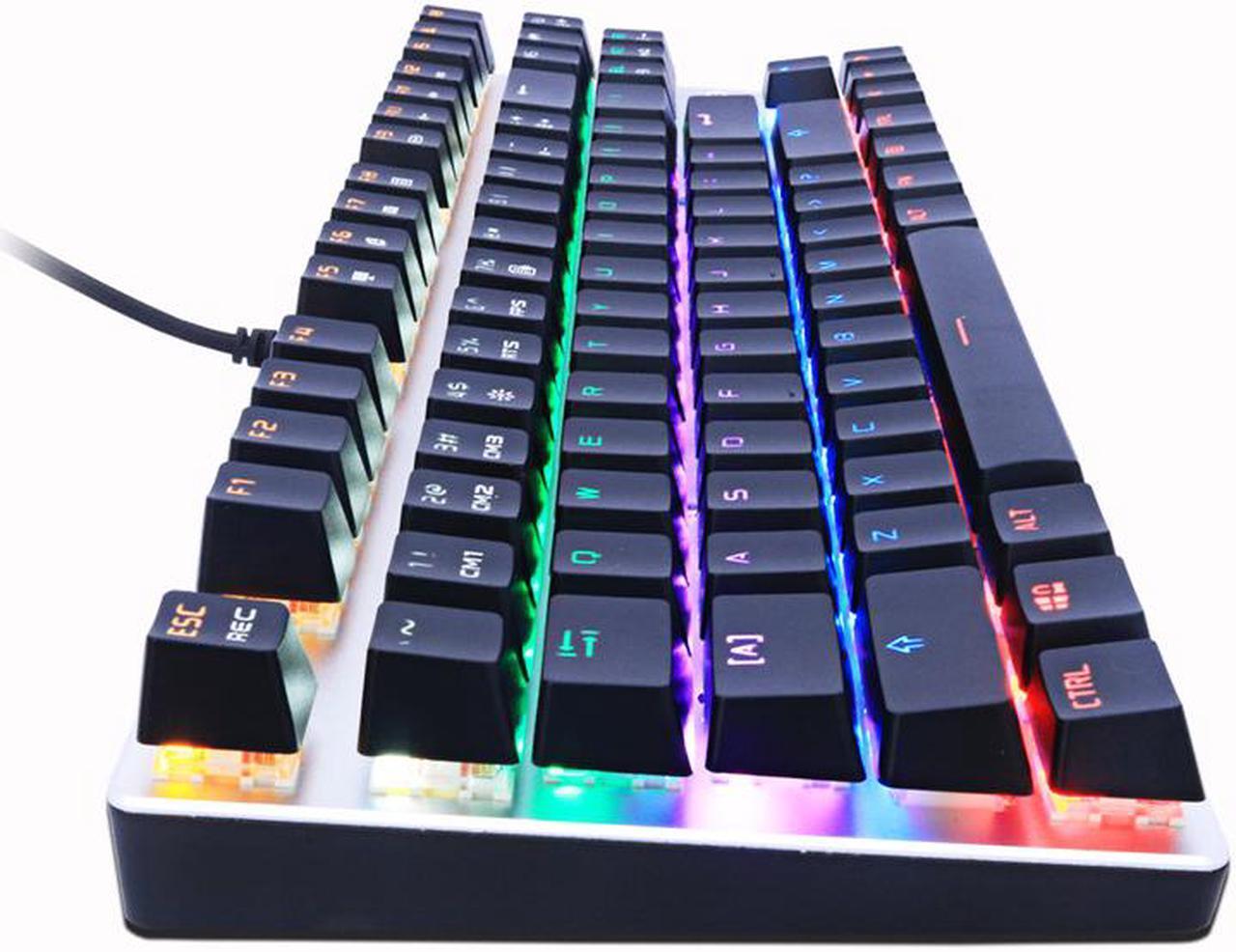 Alt view image 4 of 6 - ZERO Mechanical Gaming Keyboard, 104 Keys Black Switch USB Wired Gaming Keyboard with LED Mix-light Anti-ghosting Blacklit for Gamer Tablet Desktop Computer (104 Keys,Black Switch,Black)
