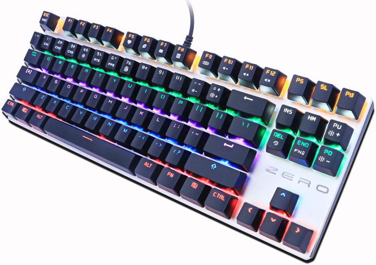 Alt view image 3 of 6 - ZERO Mechanical Gaming Keyboard, 104 Keys Black Switch USB Wired Gaming Keyboard with LED Mix-light Anti-ghosting Blacklit for Gamer Tablet Desktop Computer (104 Keys,Black Switch,Black)
