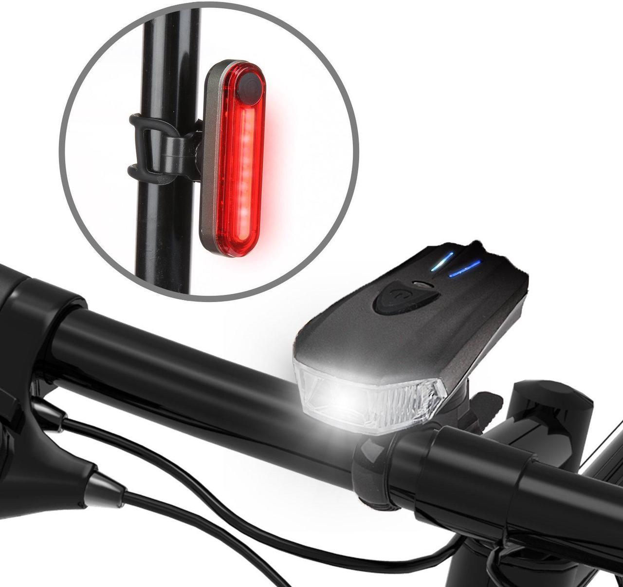 LUOMs USB Rechargeable MTB Road Warning Light Outdoor Cycling Bicycle Light Smart Sensor Warning Light Shock Sensor LED Front Lamp